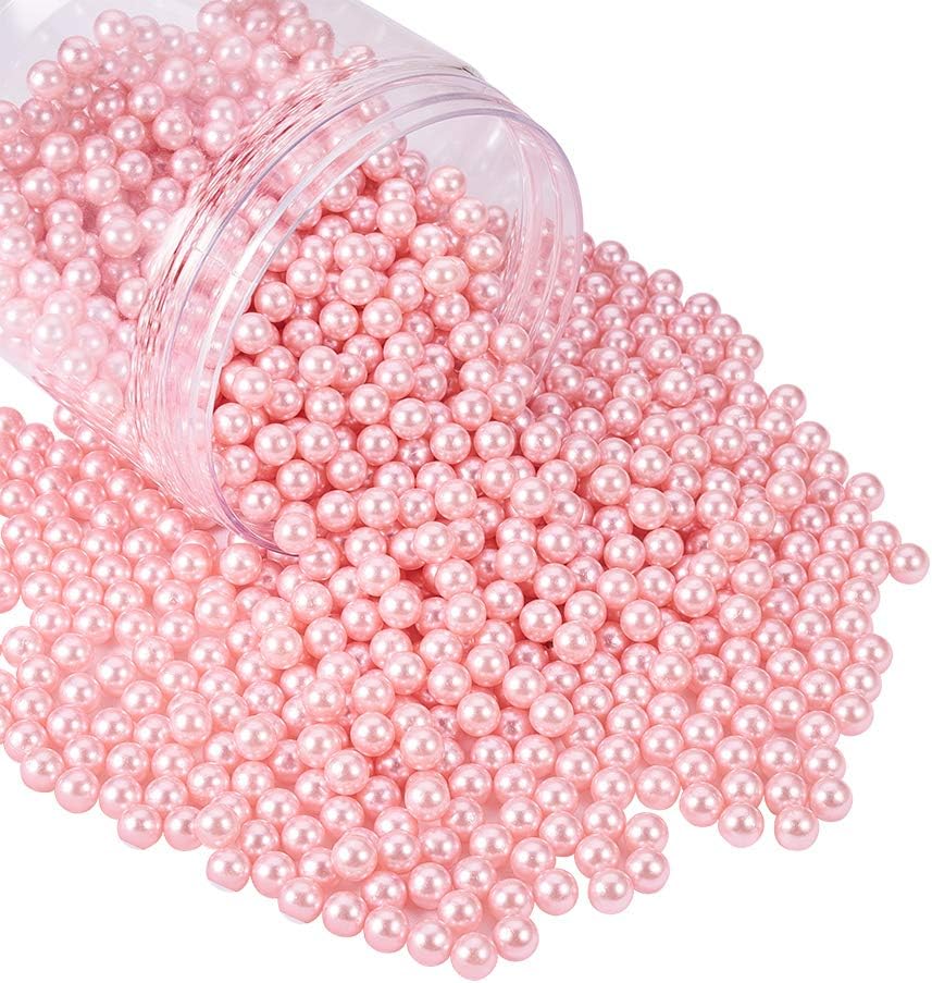 約1500個セット ピンク プラスチック模造真珠ビーズ