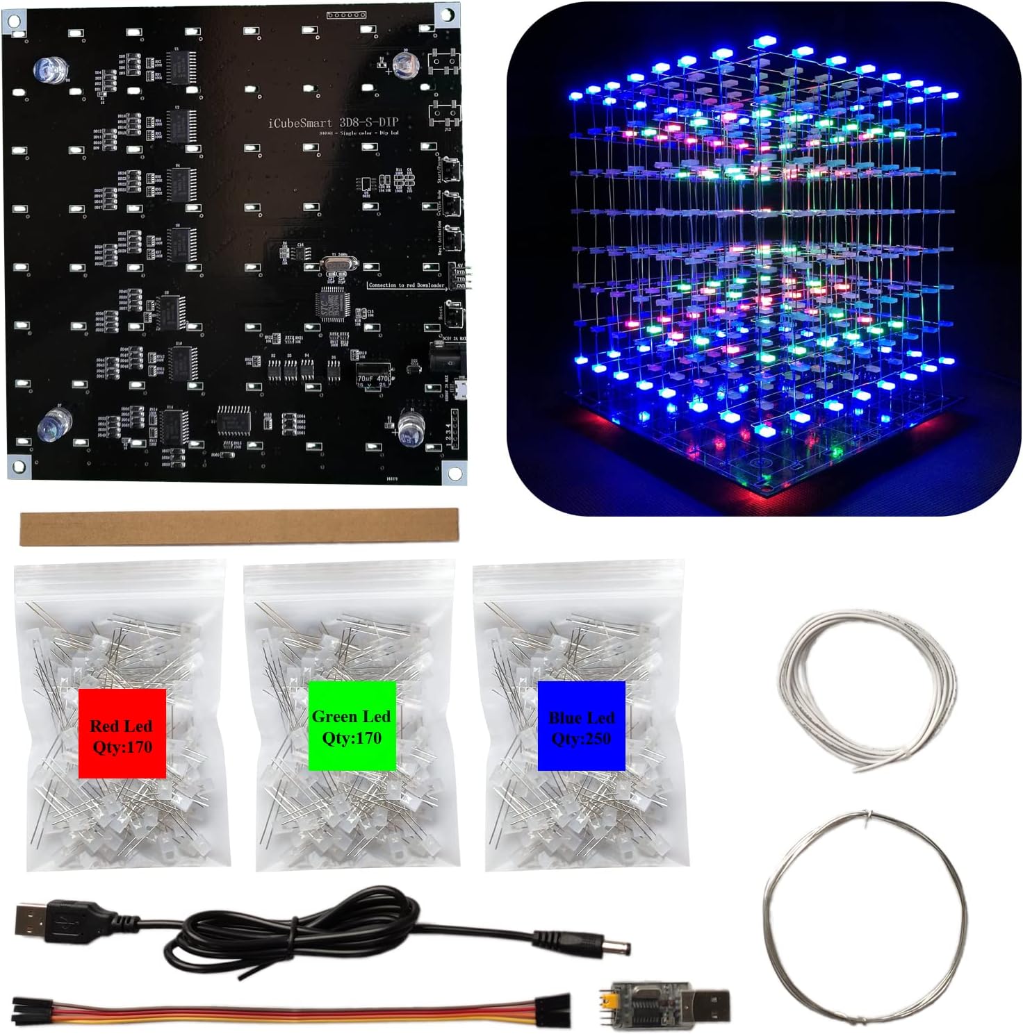 3D Led キューブ,DIY 電子 キット