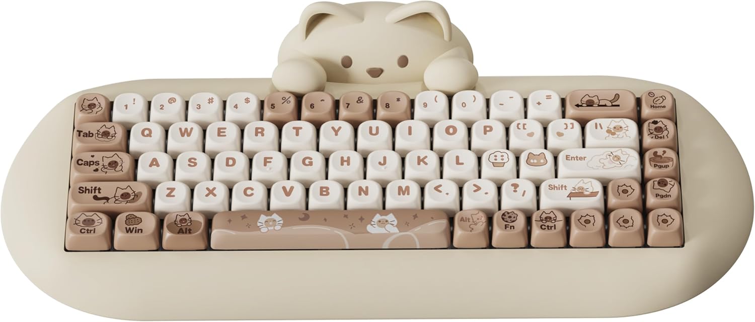 YUNZII C68 ワイヤレスメカニカルキーボード かわいい猫